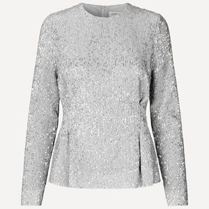 STINE GOYA Glory Blouse Silver Sequin